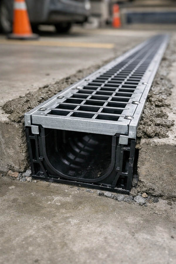 نمای نزدیک از گاتر پیشساخته قبل یا بعد از نصب