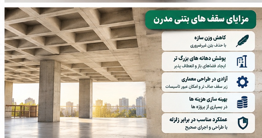 مزایای سقفهای بتنی مدرن